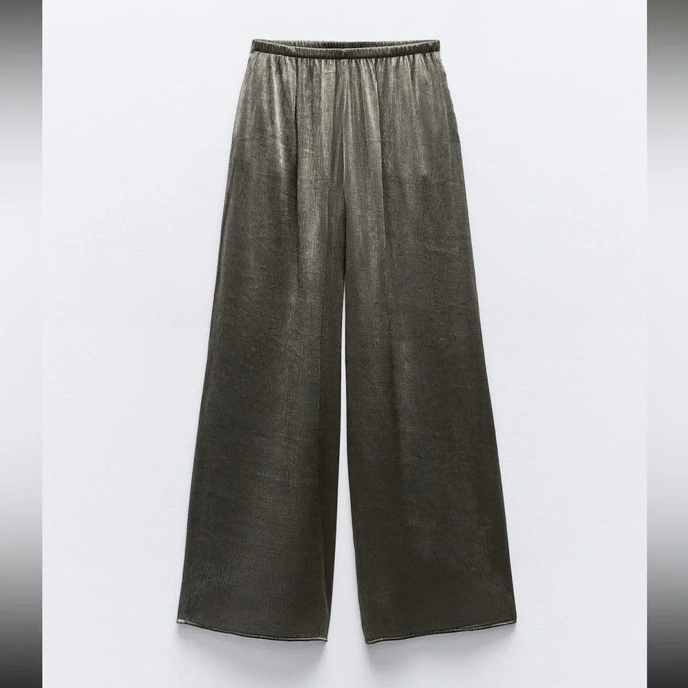 NWT Zara luxurious satin effect wide leg pants - Picture 4 of 6